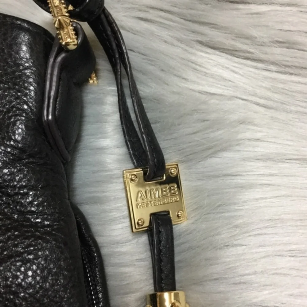 Vintage Aimee Kestenberg Black Genuine Leather Suede Hobo Bag Handbag Boho Purse